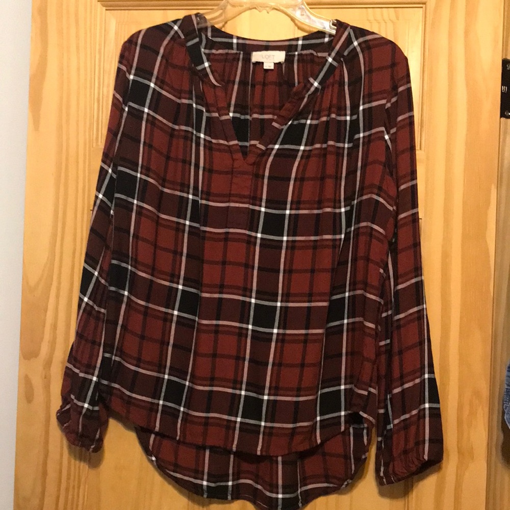 Loft plaid top